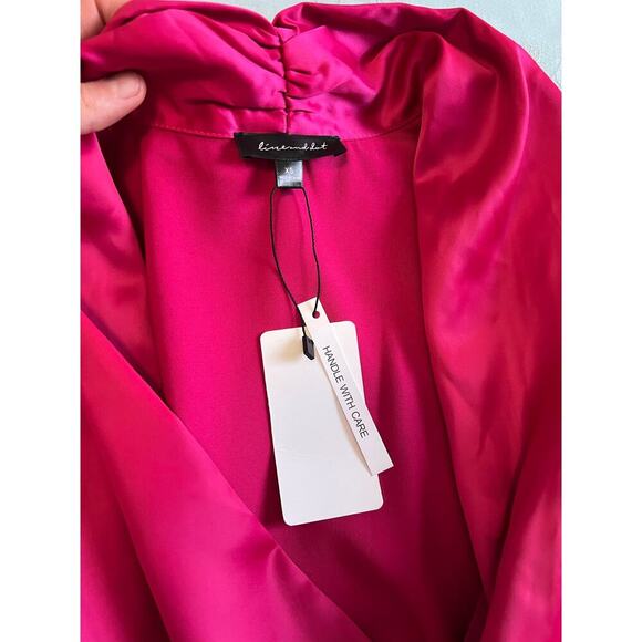 Linen & Dot Lisa top in Berry size XS Resort wear Vibrant barbiecore Party - Picture 9 of 13